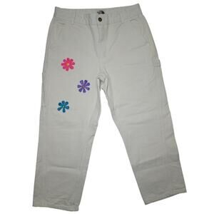 The North Face Women’s Carpenter Cargo Pants – Size 10 – Hand Drawn Flowers